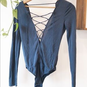 Trafaluc Tie Up Bodysuit